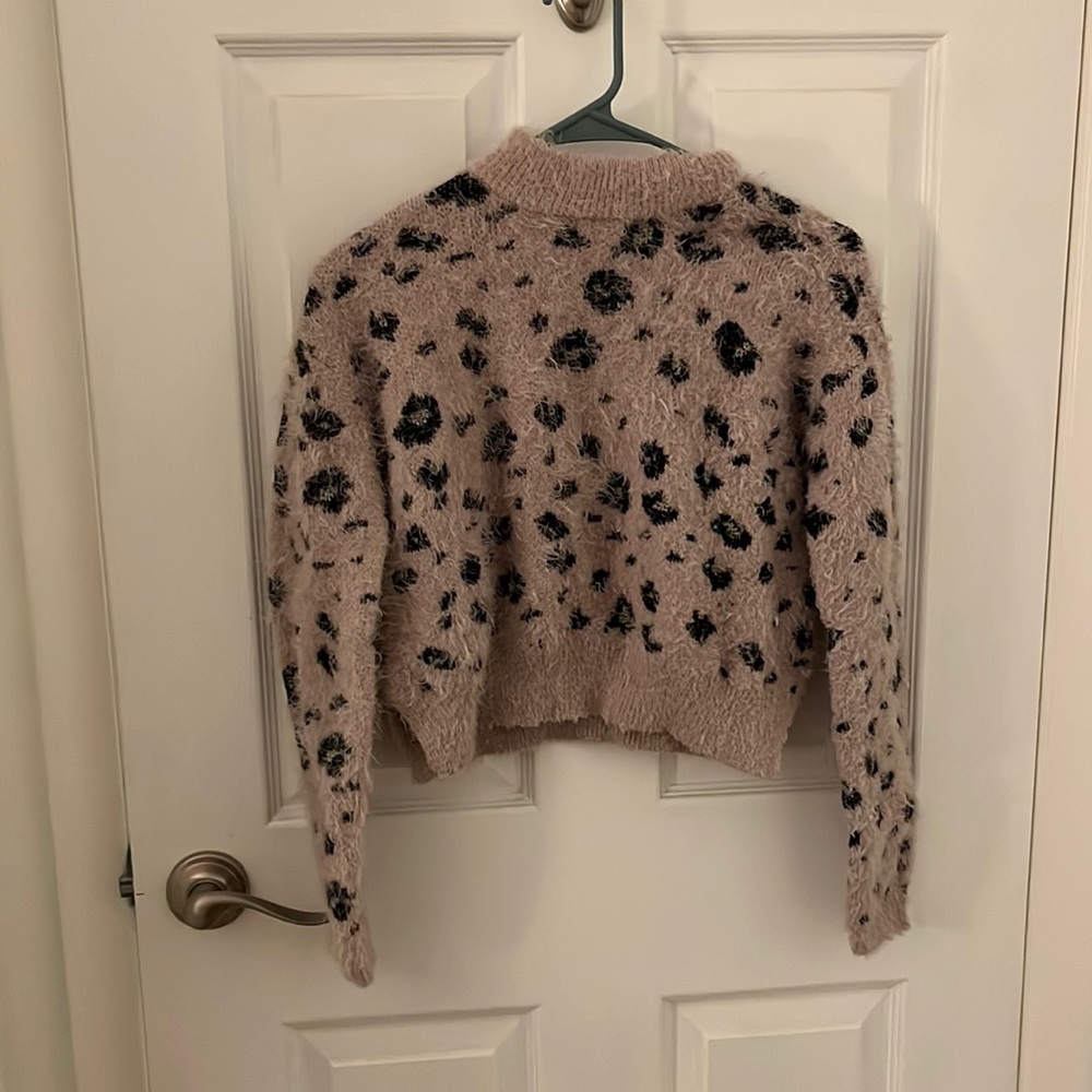 pink leopard sweater